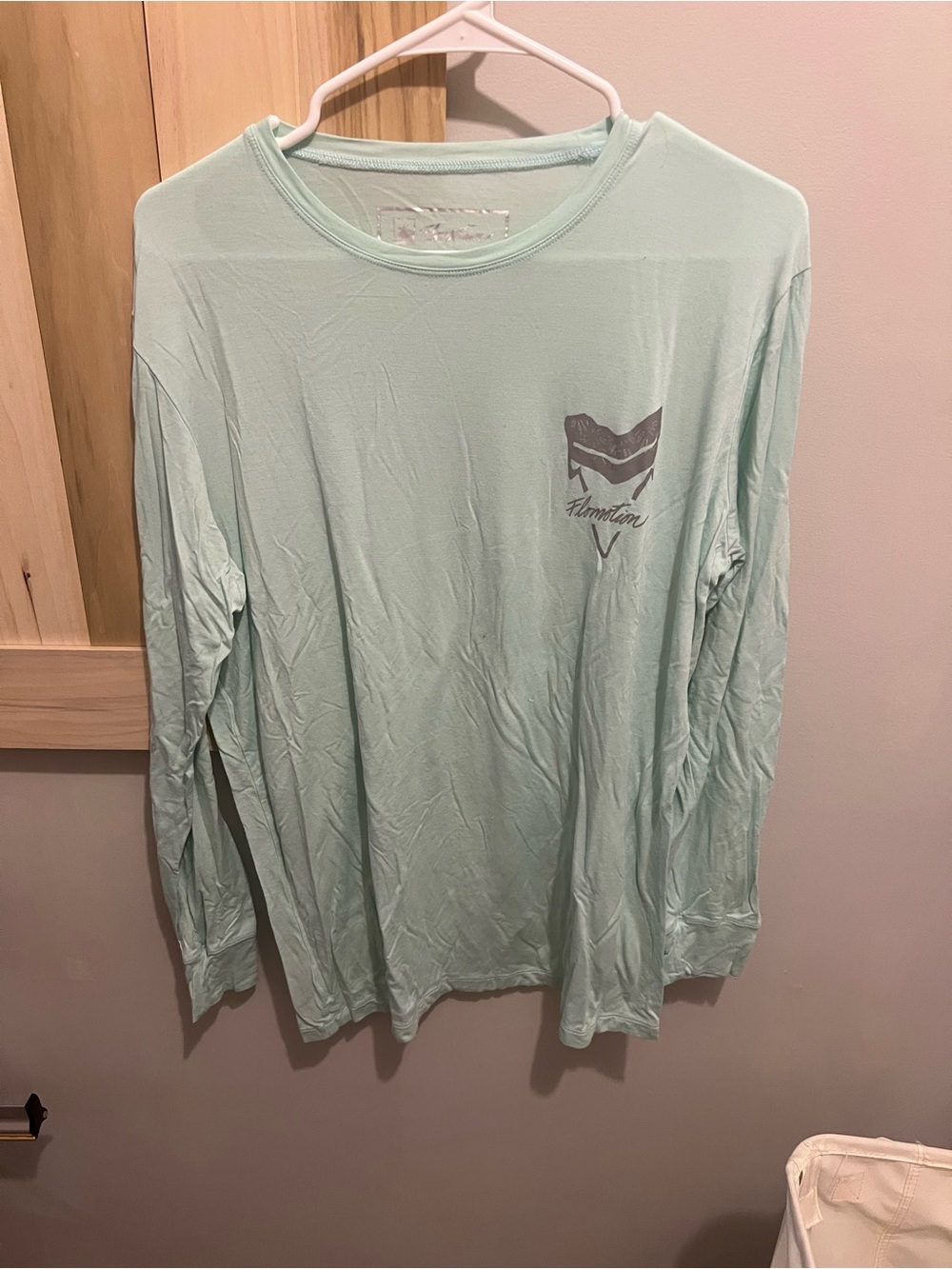 Men's Long Sleeve Crewneck Shirt - Light Mint